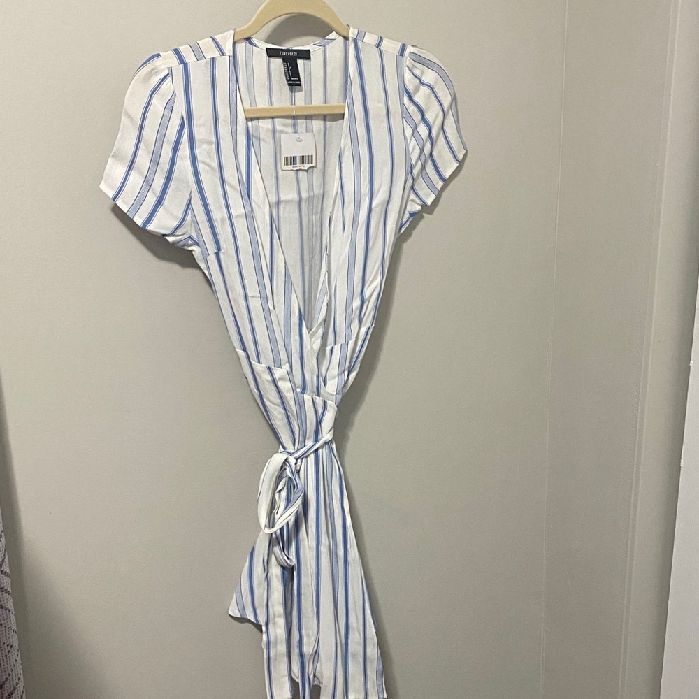 NWT! Forever 21 Blue and White Striped Dress